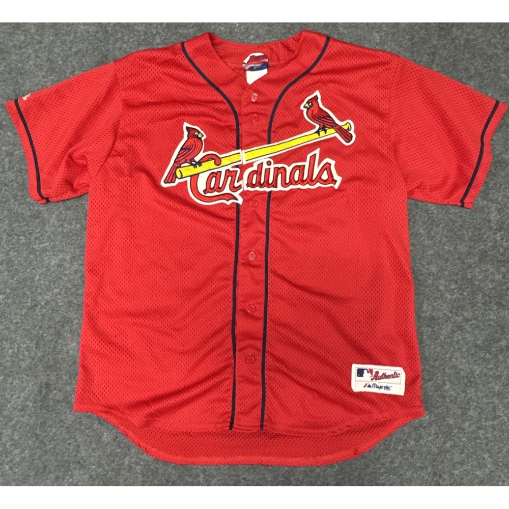 VTG Authentic Majestic St Louis Cardinals Baseball Jersey Embroidered Large USA